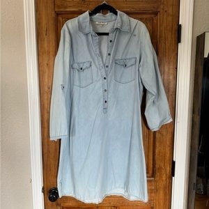 Denim Quarter Sleeve Mini Dress XXL